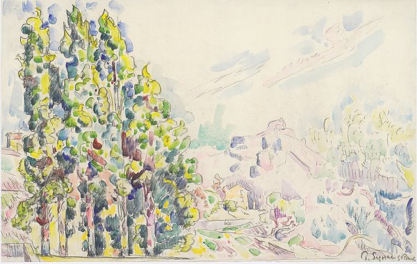 Kunstdruck Paul_Signac_ _Saint Paul de Vence von Paul Signac als Leinwandbild