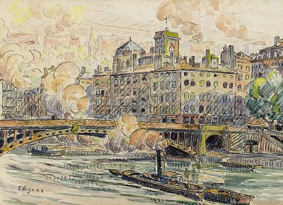 Paul_Signac_Pont_de_la_Feuillee_in_Lyon von Paul Signac als Kunstdruck auf Leinwand
