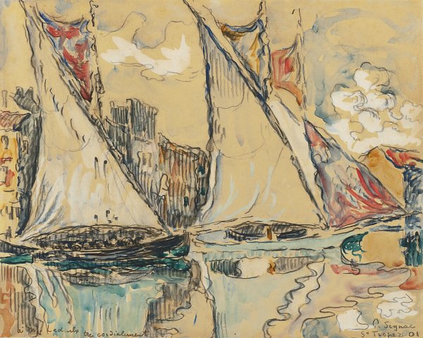 Kunstdruck Saint Tropez Sailing Boats on the Shallow von Paul Signac als Leinwandbild