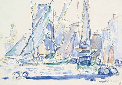 Saint Tropez Tartans in the Port von Paul Signac als Kunstdruck auf Leinwand