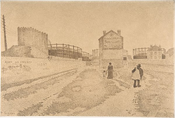 Kunstdruck The Gas Tanks at Clichy von Paul Signac als Leinwandbild