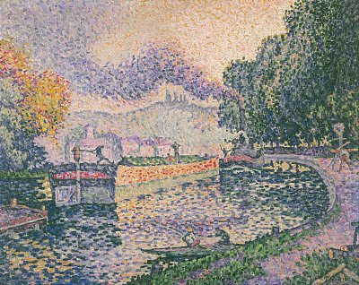 The Tugboat Canal in Samois von Paul Signac als Kunstdruck auf Leinwand