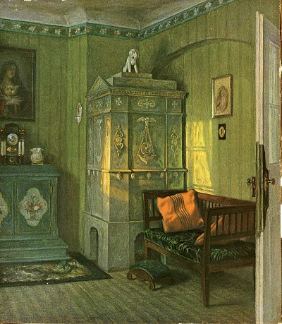 Grünes Zimmer von Paul-Hoecker als Kunstdruck auf Leinwand