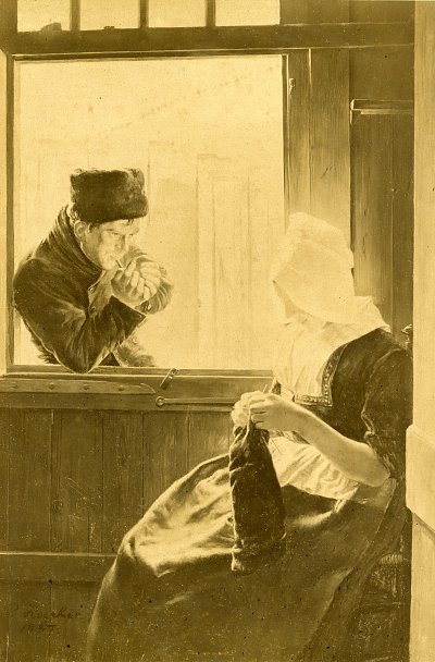 Plauderstunde 1887 von Paul-Hoecker als Kunstdruck auf Leinwand