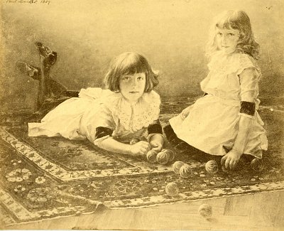 Zwei Mädchen von Paul-Hoecker als Kunstdruck auf Leinwand