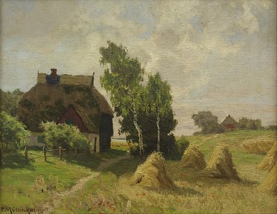 Dorf Sommer von Paul Müller Kaempff als Kunstdruck auf Leinwand