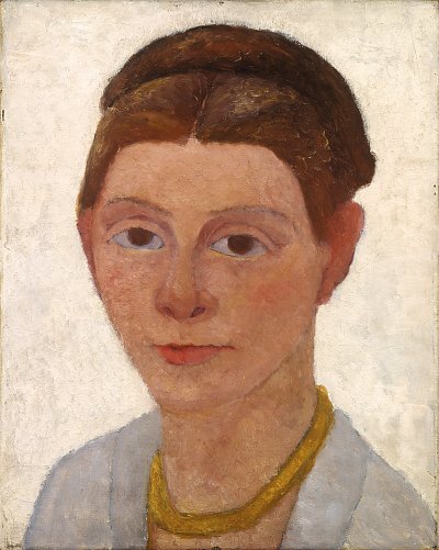 Selbstportrait mit Bernsteinkette von Paula-Modersohn-Becker als Kunstdruck auf Leinwand