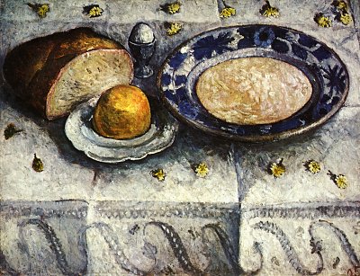 Stilleben mit Milchsate von Paula Modersohn Becker als Kunstdruck auf Leinwand