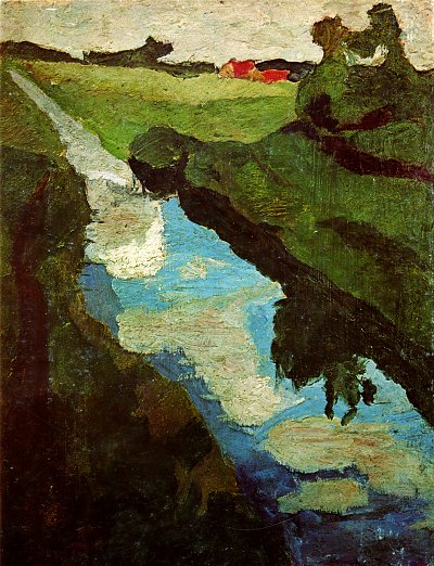 Umzug nach Worpswede von Paula Modersohn Becker als Kunstdruck auf Leinwand
