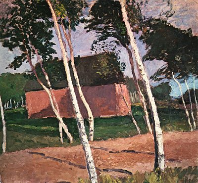 Worpsweder Landschaft von Paula Modersohn Becker als Kunstdruck auf Leinwand
