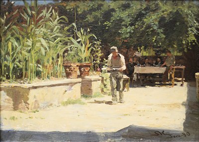Haven i Albergo del Liri Sora von Peder Severin Kroyer als Kunstdruck auf Leinwand