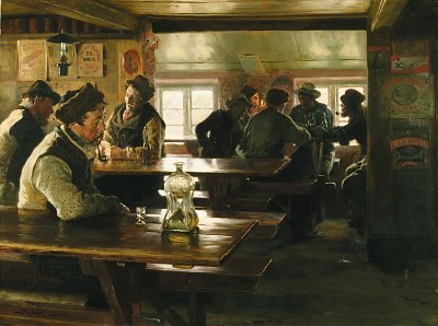 I købmand Winthers butik i Skagen von Peder Severin Kroyer als Kunstdruck auf Leinwand