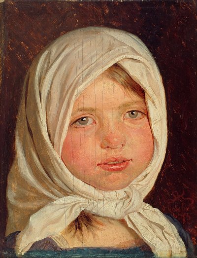 Little girl from Hornbæk von Peder Severin Kroyer als Kunstdruck auf Leinwand
