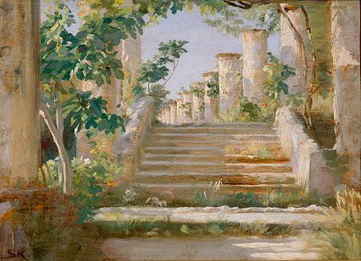 Loggia in Ravello von Peder Severin Kroyer als Kunstdruck auf Leinwand
