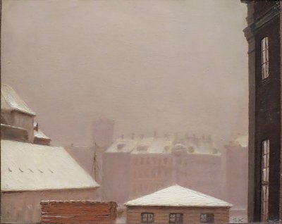 Roofs under the Snow von Peder Severin Kroyer als Kunstdruck auf Leinwand