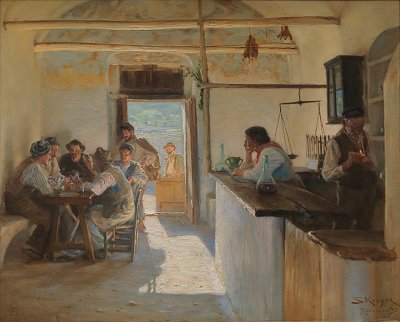 Vinstue Ravello von Peder Severin Kroyer als Kunstdruck auf Leinwand