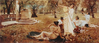 Oferenda ao deus Pã óleo obre tela von Pedro Weingärtner als Kunstdruck auf Leinwand