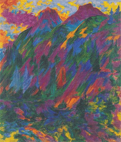 Abend im Gebirge von Philipp-Bauknecht als Kunstdruck auf Leinwand