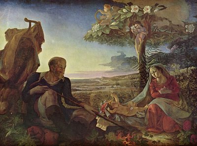 Ruhe auf der Flucht von Philipp-Otto-Runge als Kunstdruck auf Leinwand