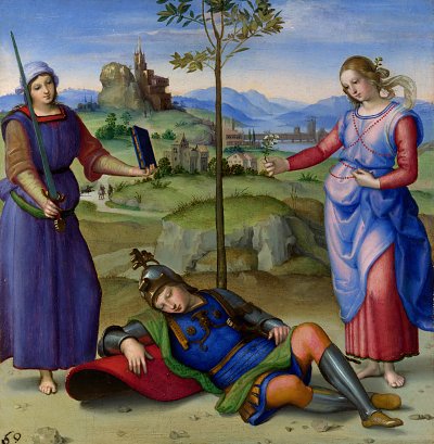 An Allegory von Raffael als Kunstdruck auf Leinwand