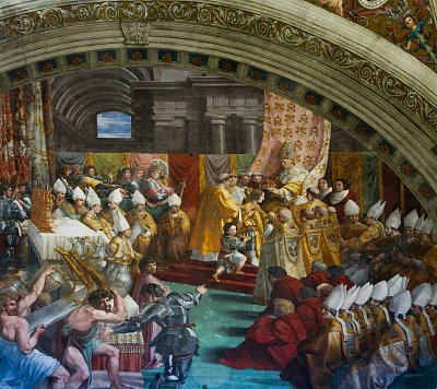 Coronation of Charlemagne von Raffael als Kunstdruck auf Leinwand