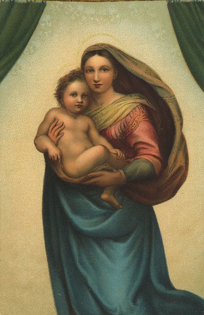 Die Sixtinische Madonne von Raffael als Kunstdruck auf Leinwand