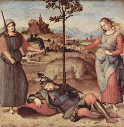 Eine Allegorie von Raffael als Kunstdruck auf Leinwand