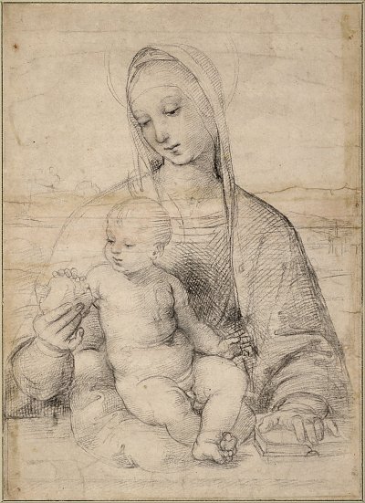 Madonna of the Pomegranate von Raffael als Kunstdruck auf Leinwand