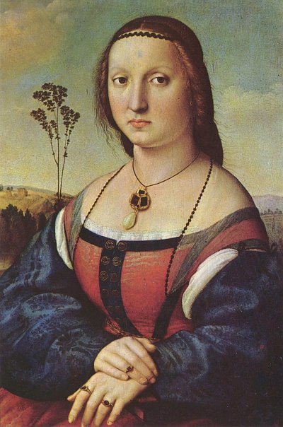 Portraet der Maddalena Doni von Raffael als Kunstdruck auf Leinwand