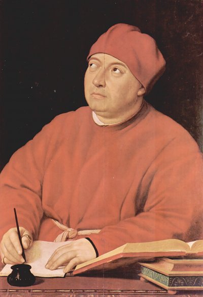 Portraet des Fedra Inghirami von Raffael als Kunstdruck auf Leinwand