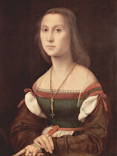 Portraet einer Dame Die Stumme von Raffael als Kunstdruck auf Leinwand