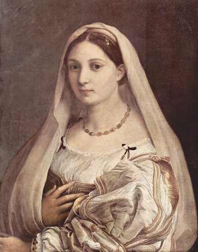 Portraet einer Frau von Raffael als Kunstdruck auf Leinwand