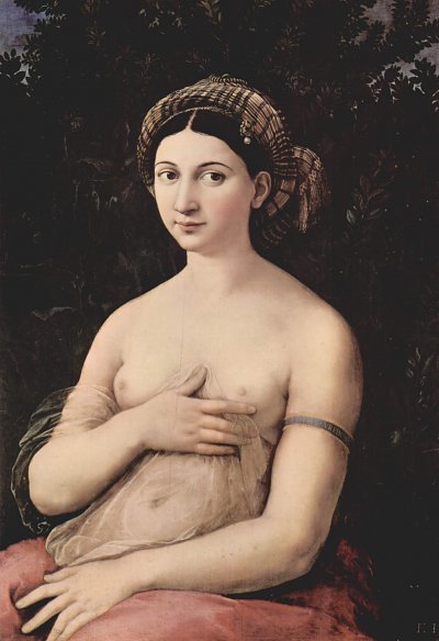 Portraet einer jungen Frau von Raffael als Kunstdruck auf Leinwand