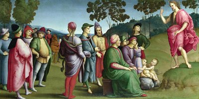 Saint John the Baptist Preaching von Raffael als Kunstdruck auf Leinwand