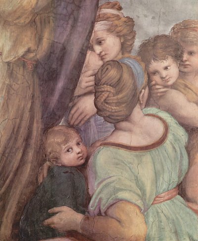 Stanza di Eliodoro im Vatikan fuer Papst Julius II von Raffael als Kunstdruck auf Leinwand