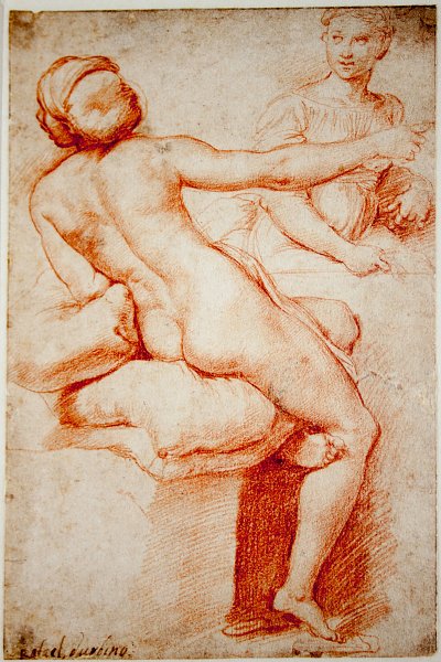 Study for Two Female Figures von Raffael als Kunstdruck auf Leinwand