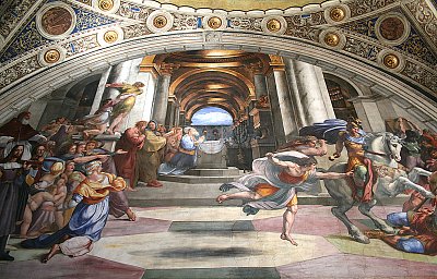 The Expulsion of Heliodorus from the Temple von Raffael als Kunstdruck auf Leinwand