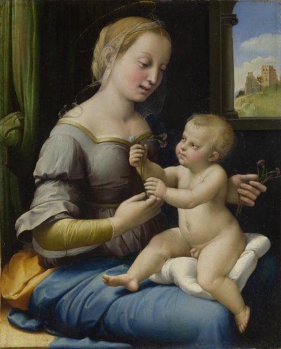 The Madonna of the Pinks von Raffael als Kunstdruck auf Leinwand