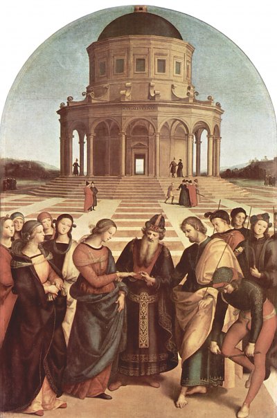 Vermaehlung Mariae von Raffael als Kunstdruck auf Leinwand
