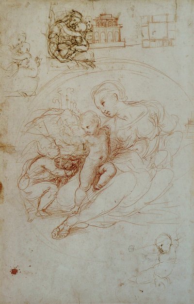 etude Madone d Albe von Raffael als Kunstdruck auf Leinwand