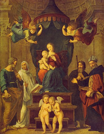 madonna baldachin von Raffael als Kunstdruck auf Leinwand