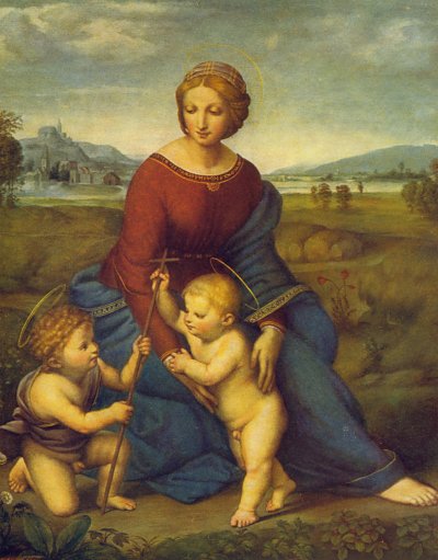 madonna gruenen von Raffael als Kunstdruck auf Leinwand