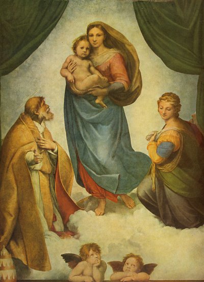 sixtinische madonna von Raffael als Kunstdruck auf Leinwand