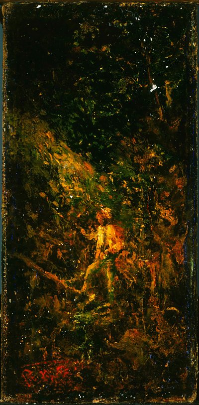 Figure in a Landscape von Ralph Albert Blakelock als Kunstdruck auf Leinwand
