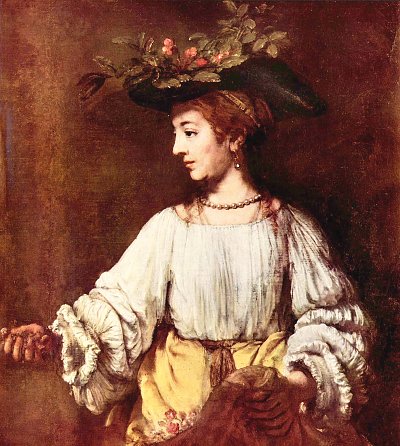 Hendrickje als Flora von Rembrandt als Kunstdruck auf Leinwand