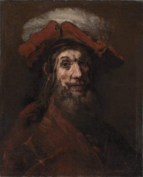 Kunstdruck Sketch for The Knight with the Falcon, known as The Crusader von Rembrandt als Leinwandbild