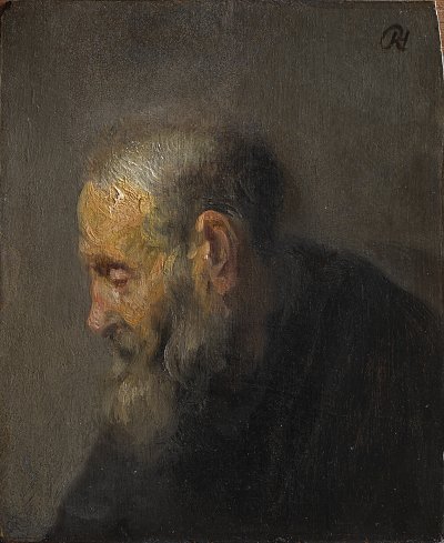Study of an Old Man in Profile Kunstdruck