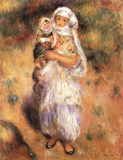 Algerierin mit Kind von Renoir als Kunstdruck auf Leinwand
