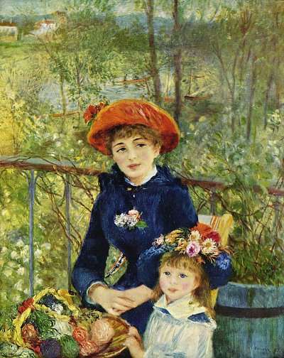 Auf der Terrasse von Renoir als Kunstdruck auf Leinwand