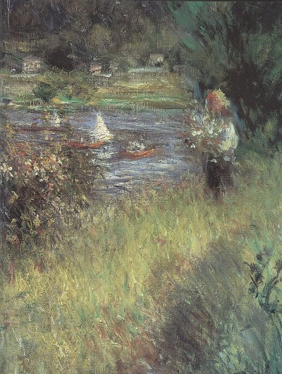 Die Seine in Chatou Detail von Renoir als Kunstdruck auf Leinwand